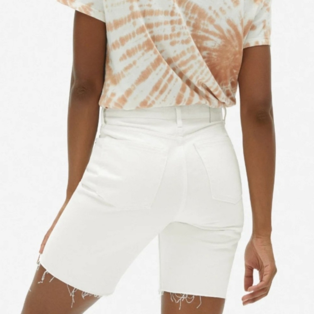 EVERLANE The Cheeky Long‎ Short Shorts White Denim 28 - Picture 3 of 10